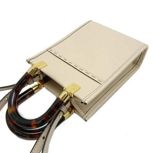 FENDI Beige Leather Shoulder Bag - Picture 4 of 10